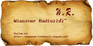 Wieszner Radiszló névjegykártya
